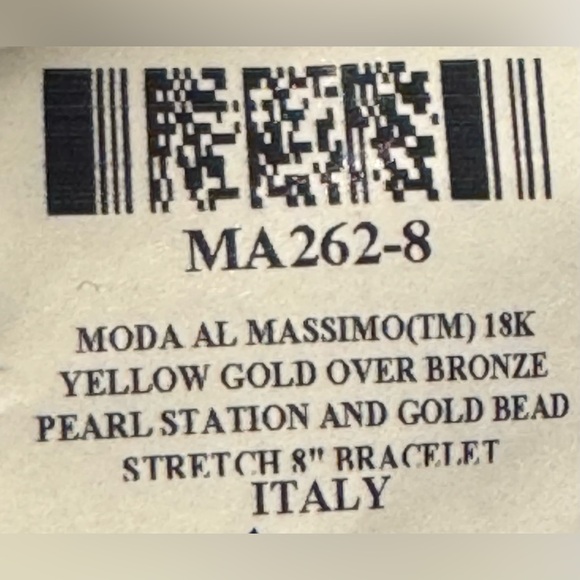 NWT Moda Al Massimo 18K yellow gold over bronze pearl & gold bead bracelet - Picture 4 of 4